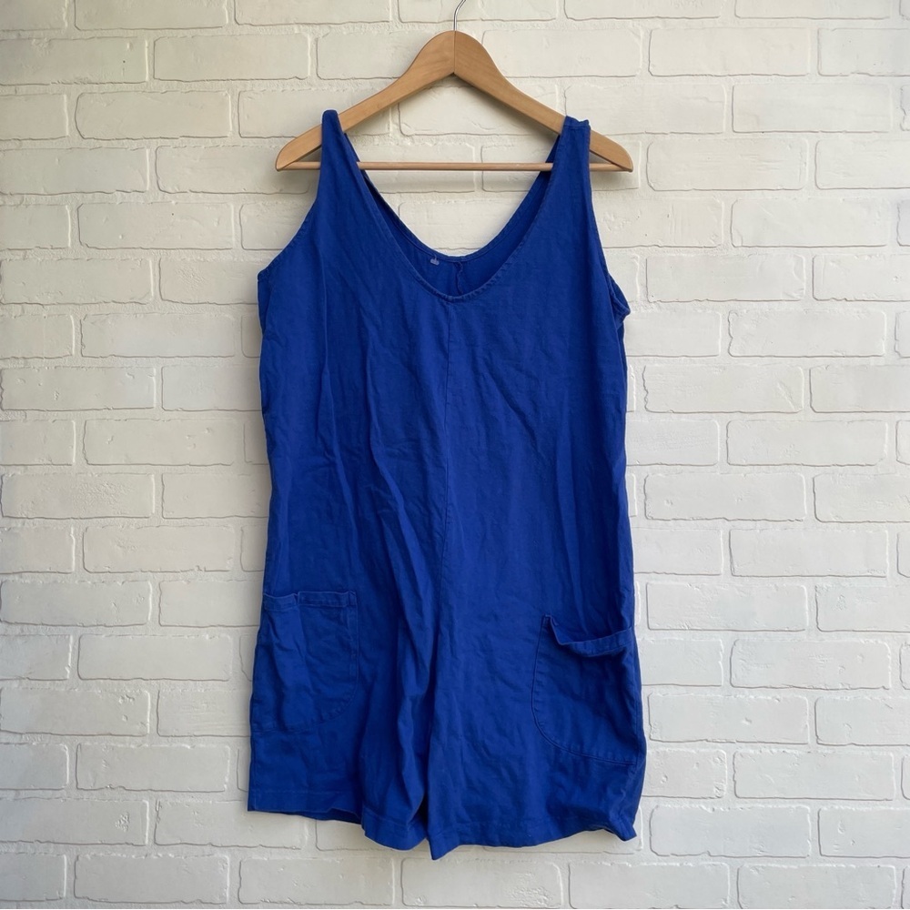 Sunbelt Blue Swim Coverup V-Neck Romper